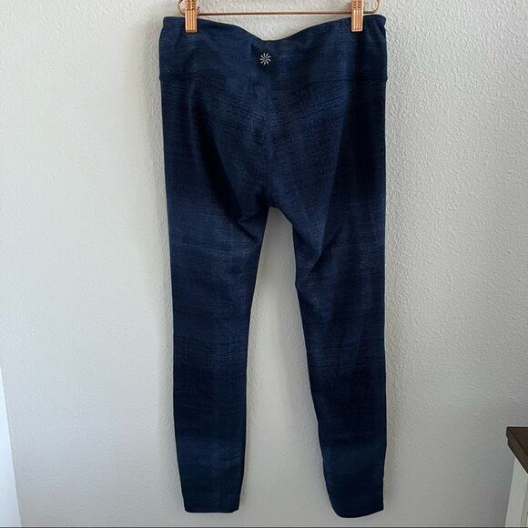 Athleta Blue Printed Activewear Workout Athleisure Pants Leggings Tights Medium - Picture 5 of 10